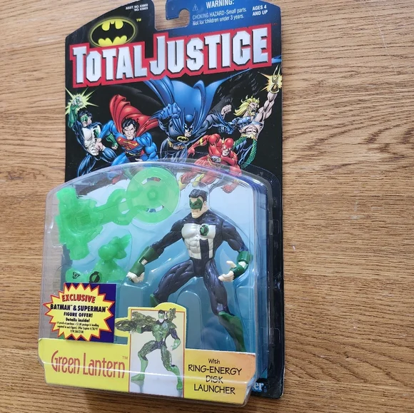 1997 Green Lantern Total Justice Figure with Ring-Energy Launcher By Kenner - Picture 3 of 8